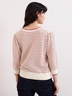Phase Eight Angel Stripe Jumper, Red - view 2, Red