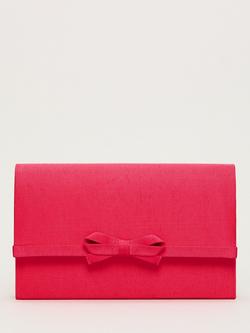 Phase Eight Grosgrain Bow Clutch Bag, Pink, Pink