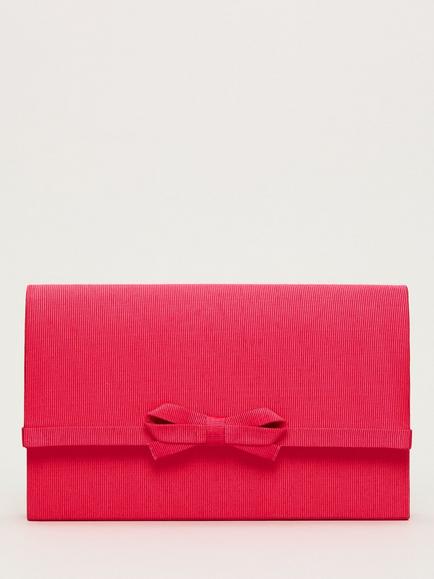Phase Eight Grosgrain Bow Clutch Bag, Pink, Pink