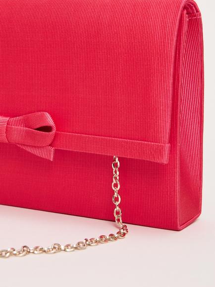 Phase Eight Grosgrain Bow Clutch Bag, Pink - view 2, Pink