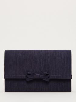 Phase Eight Grosgrain Bow Clutch Bag, Navy, Navy