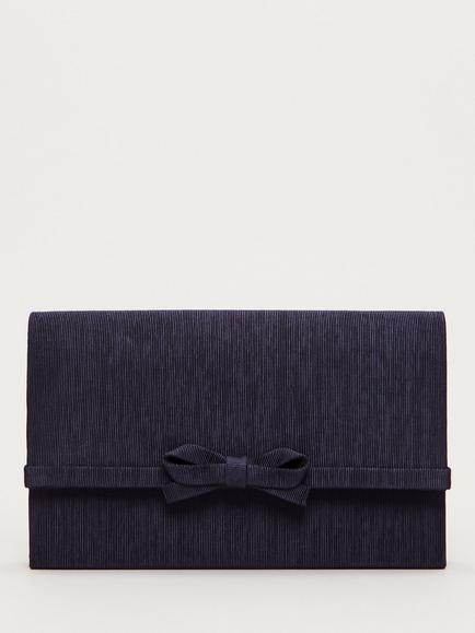 Phase Eight Grosgrain Bow Clutch Bag, Navy, Navy