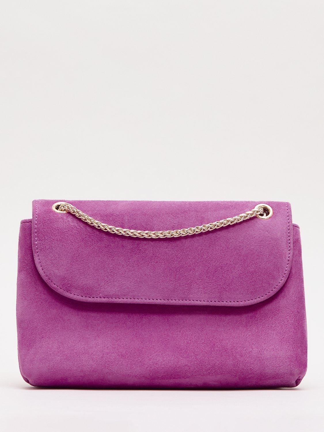 Product image 1 of 5, which shows Phase Eight Suede Slutch Bag , Pink, One Size