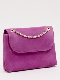 Phase Eight Suede Slutch Bag - view 2, Pink