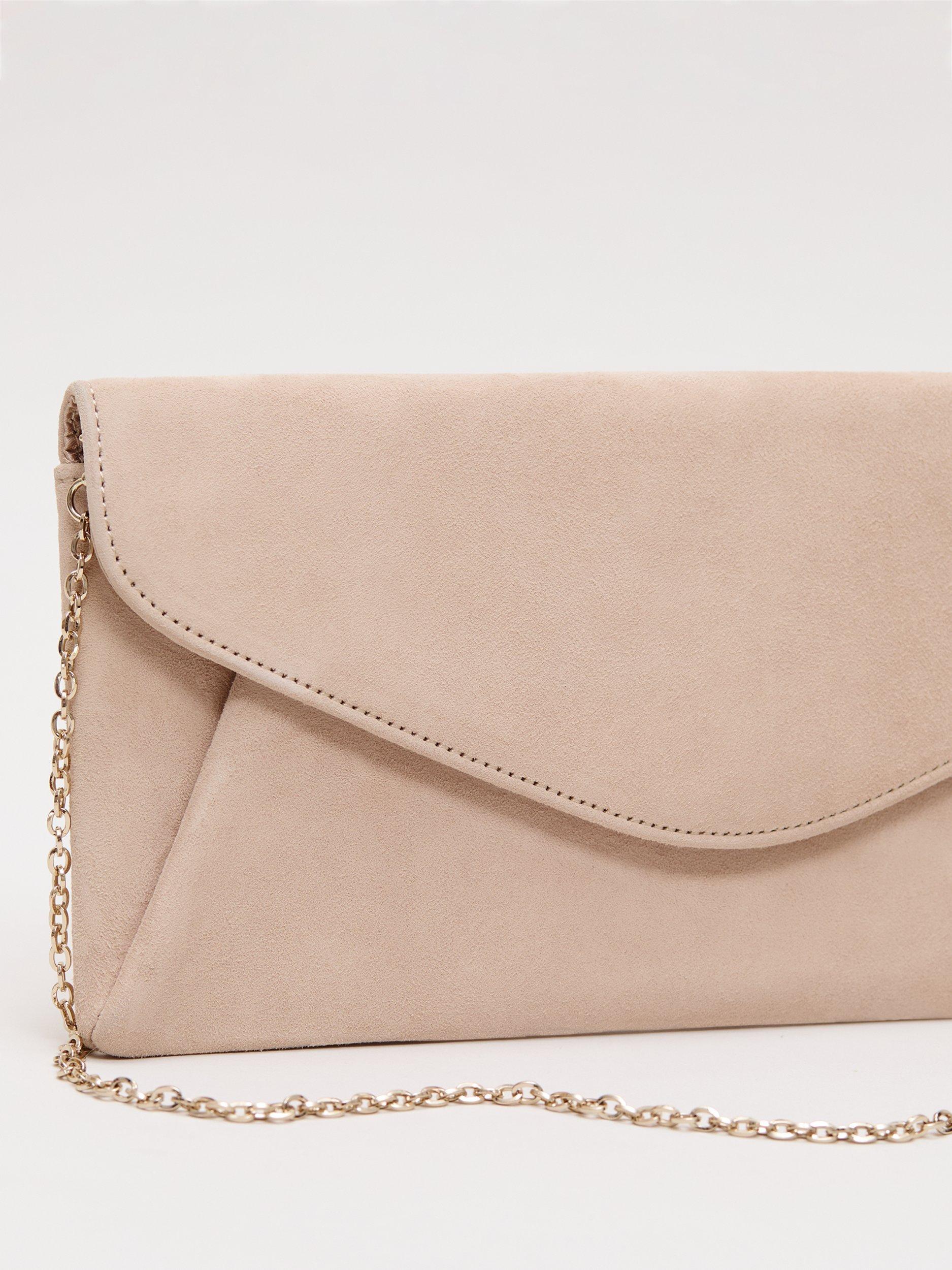 Product image 3 of 11, which shows Phase Eight Suede Clutch Bag , Neutral, One Size
