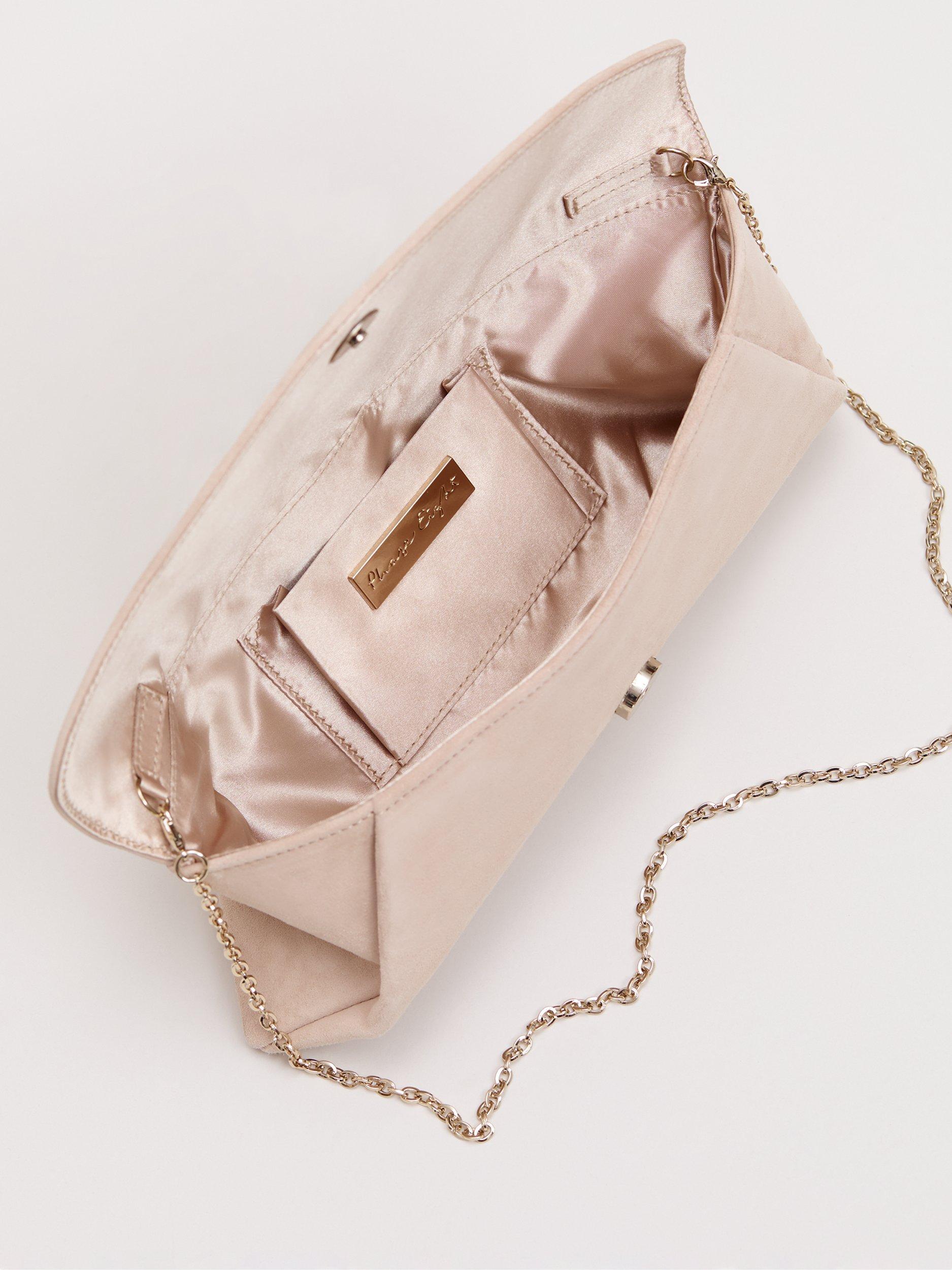 Product image 4 of 11, which shows Phase Eight Suede Clutch Bag , Neutral, One Size