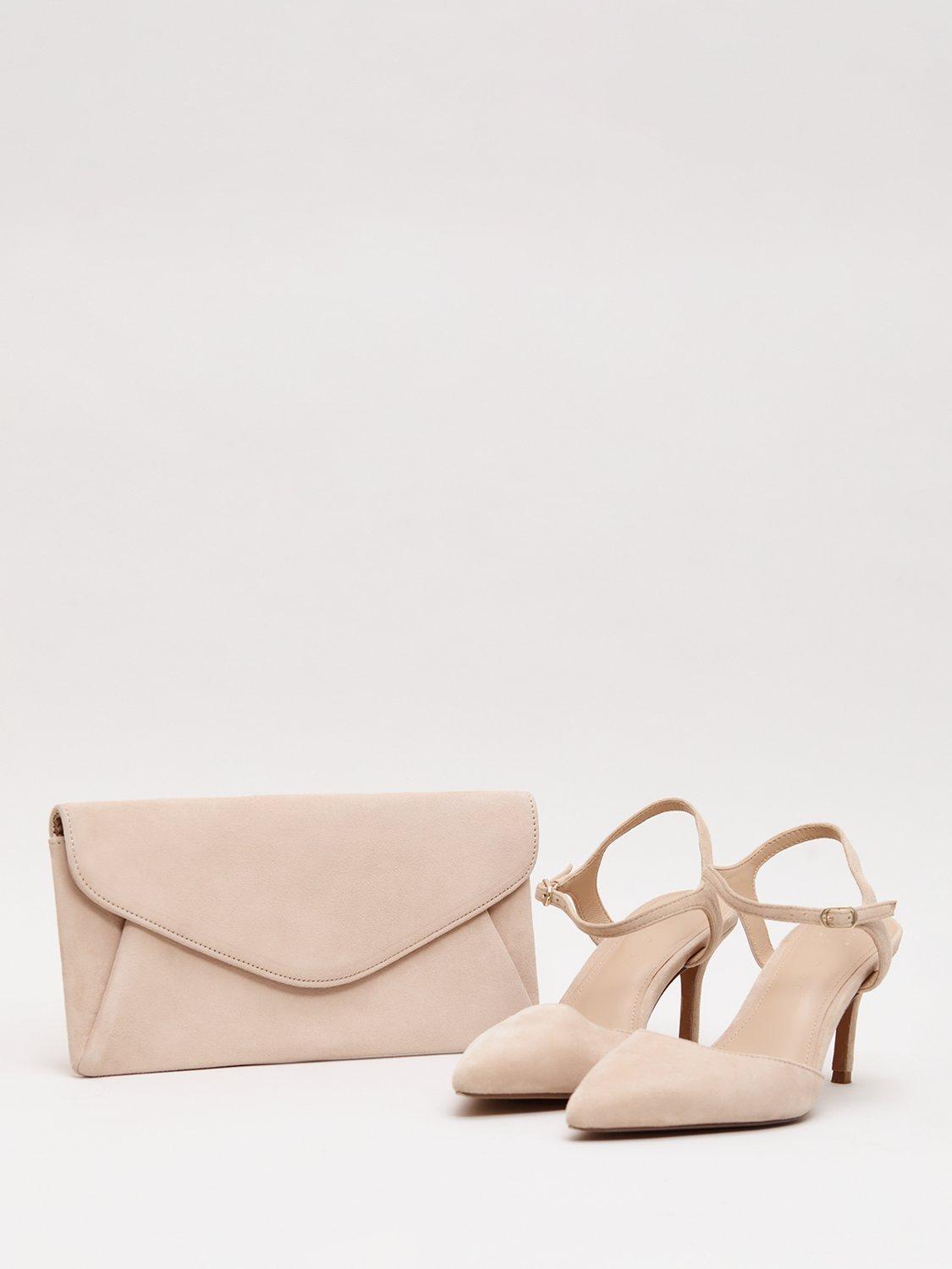 Product image 5 of 11, which shows Phase Eight Suede Clutch Bag , Neutral, One Size