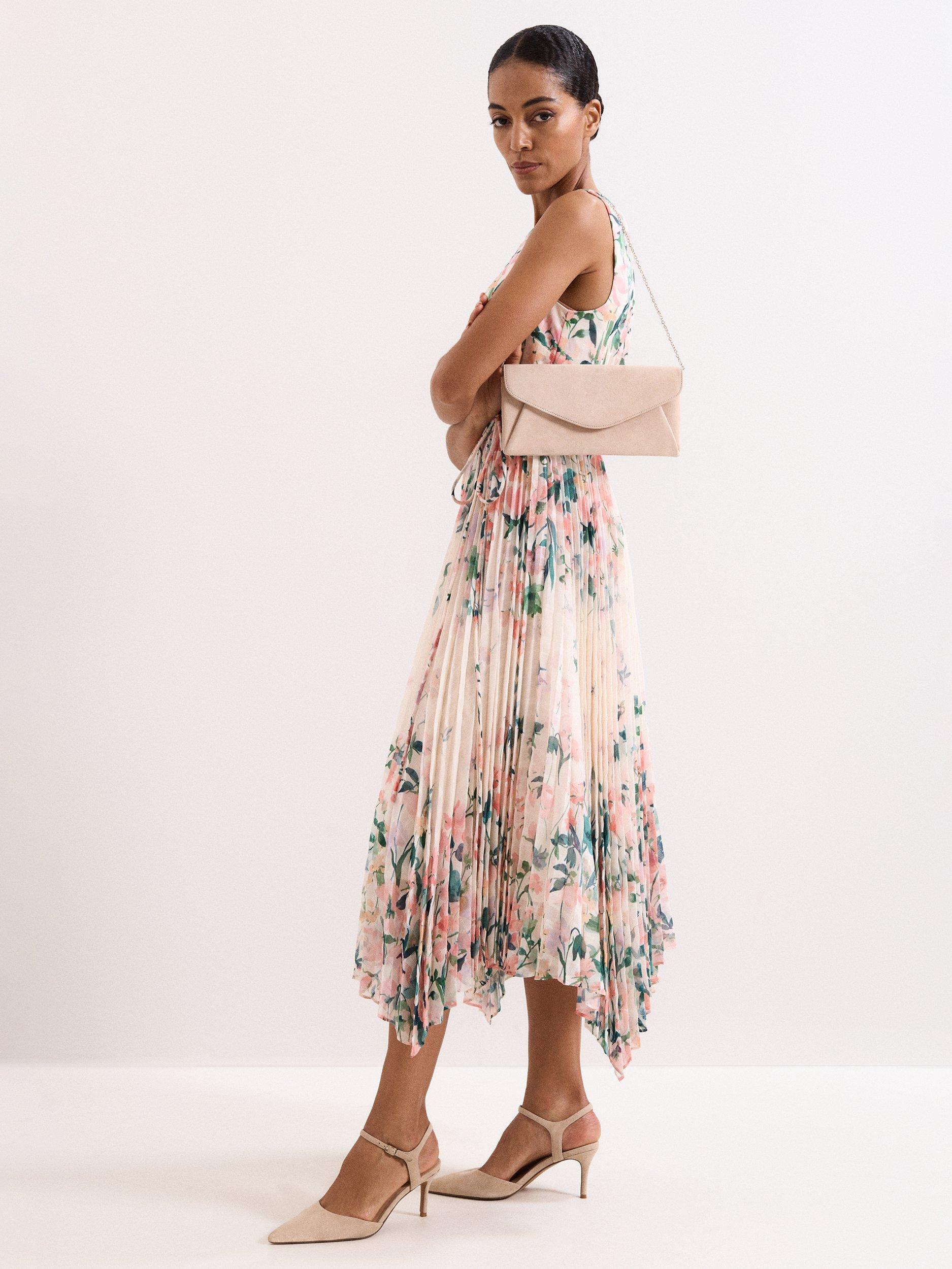 Product image 8 of 11, which shows Phase Eight Suede Clutch Bag , Neutral, One Size