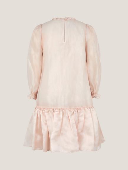 Monsoon Kids' Nicolette Embroidered Collar Dress, Gold - view 2, Gold