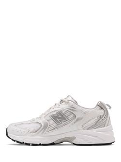 New Balance 530 Lace-Up Trainers, White/Silver - view 2, White/Silver