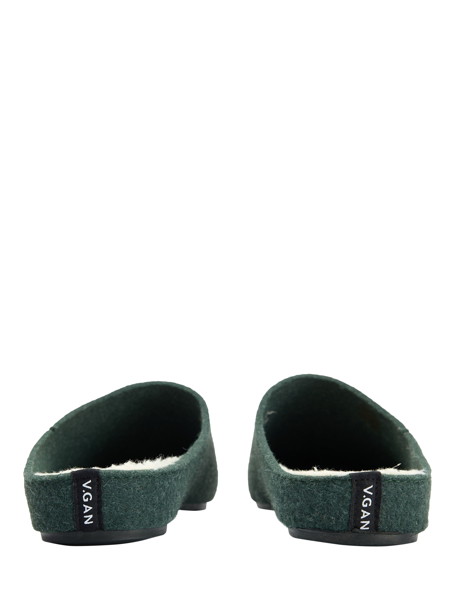 Product image 3 of 6, which shows V.GAN Date Mule Slippers, Dark Green, 7