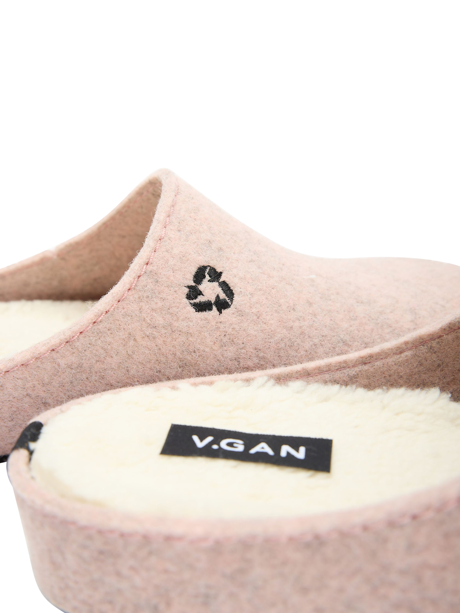 Product image 4 of 6, which shows V.GAN Vegan Date Slider Slippers, Pink, 3