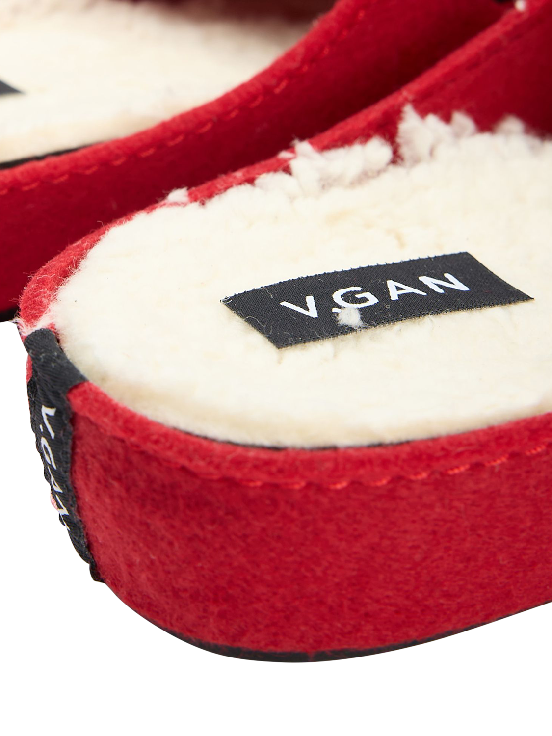 Product image 4 of 6, which shows V.GAN Vegan Date Slider Slippers, Red, 3