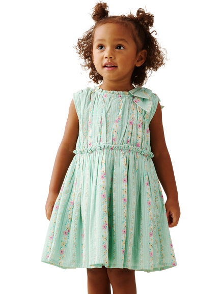 Angel & Rocket Baby Sleeveless Floral Seersucker Dress, Mint, Mint