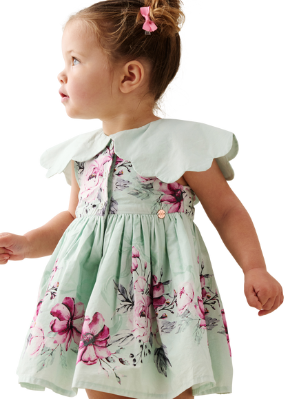 Angel & Rocket Baby Floral Dress, Mint - view 2, Mint