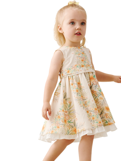 Angel & Rocket Kids' Floral Printed Tie Dress, Yellow