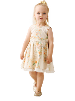 Angel & Rocket Kids' Floral Printed Tie Dress - view 2, Yellow