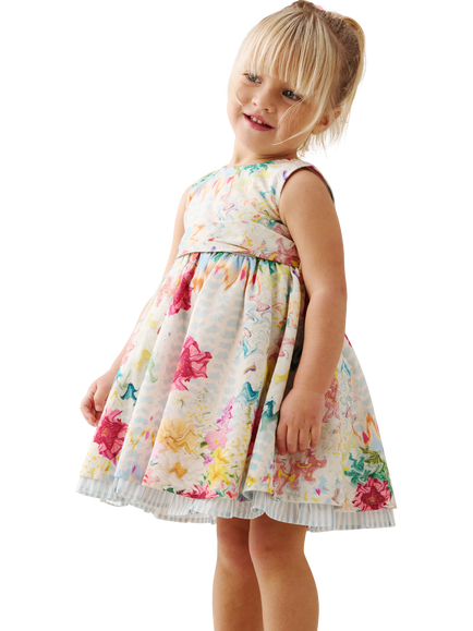 Angel & Rocket Kids' Floral Printed Tie Dress, Multi
