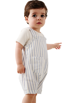 Angel & Rocket Baby Ron Stripe Dungaree & Bodysuit Set, Blue, Blue