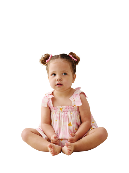 Angel & Rocket Baby Cotton Daisy Tunic and Bloomer Set, Pink - view 2, Pink