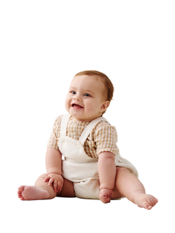 Angel & Rocket Baby Cotton Blend Shirt and Romper Set, Natural - view 2, Natural