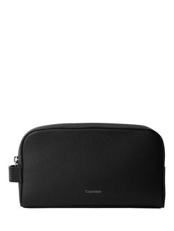 Calvin Klein Foil Embossed Wash Bag, Black, Black
