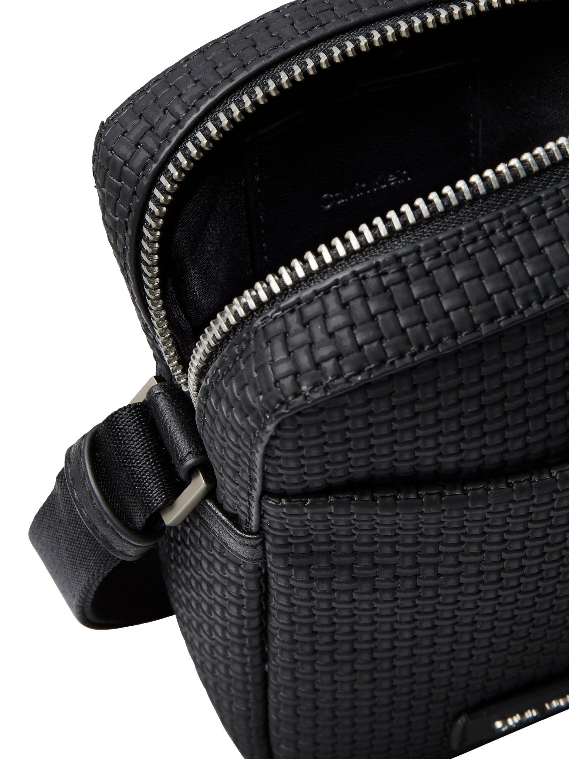 Product image 3 of 5, which shows Calvin Klein Embossed Woven Crossbody Bag, Black
