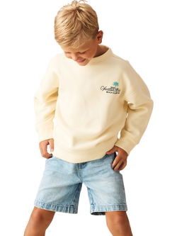 Angel & Rocket Kids' Beach Graphic Sweatshirt, Yellow, Yellow