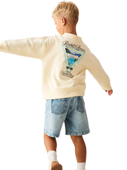 Angel & Rocket Kids' Beach Graphic Sweatshirt, Yellow - view 2, Yellow