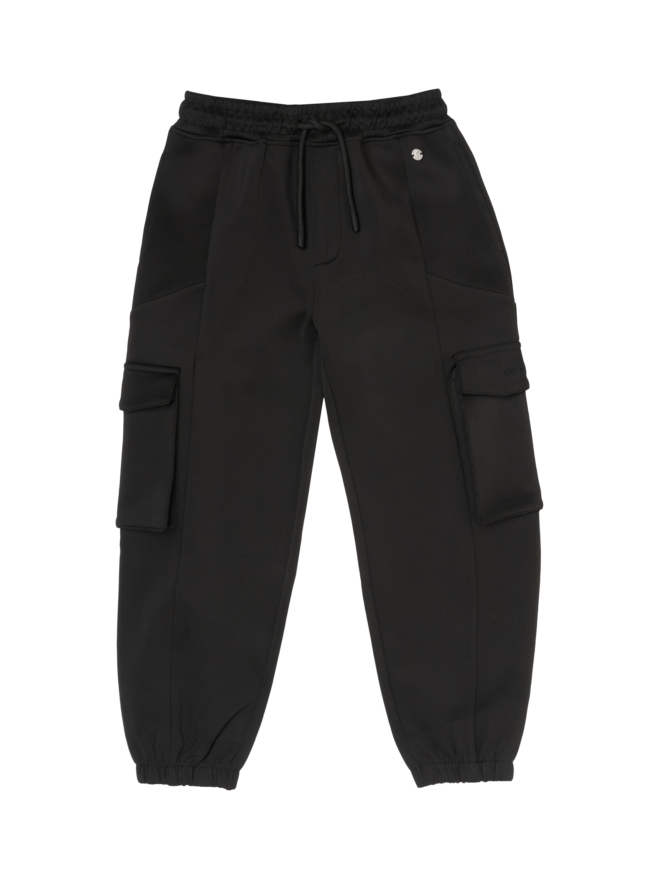 Product image 1 of 3, which shows Angel & Rocket Kids' Frank Panelled Joggers, Black, 3 years