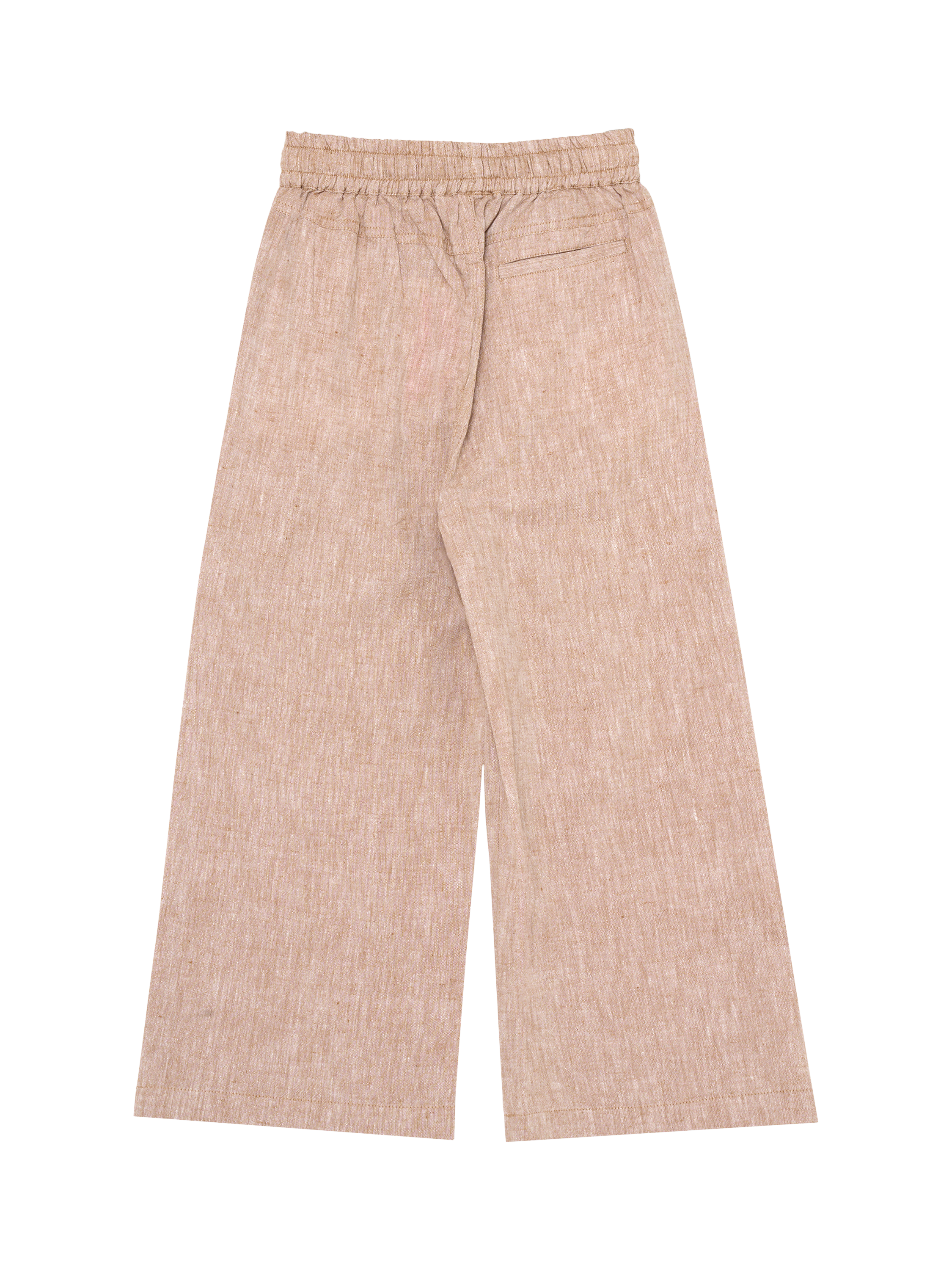 Product image 5 of 6, which shows Angel & Rocket Kids' Cotton Wide Leg Drawstring Trousers, Brown, 3 years