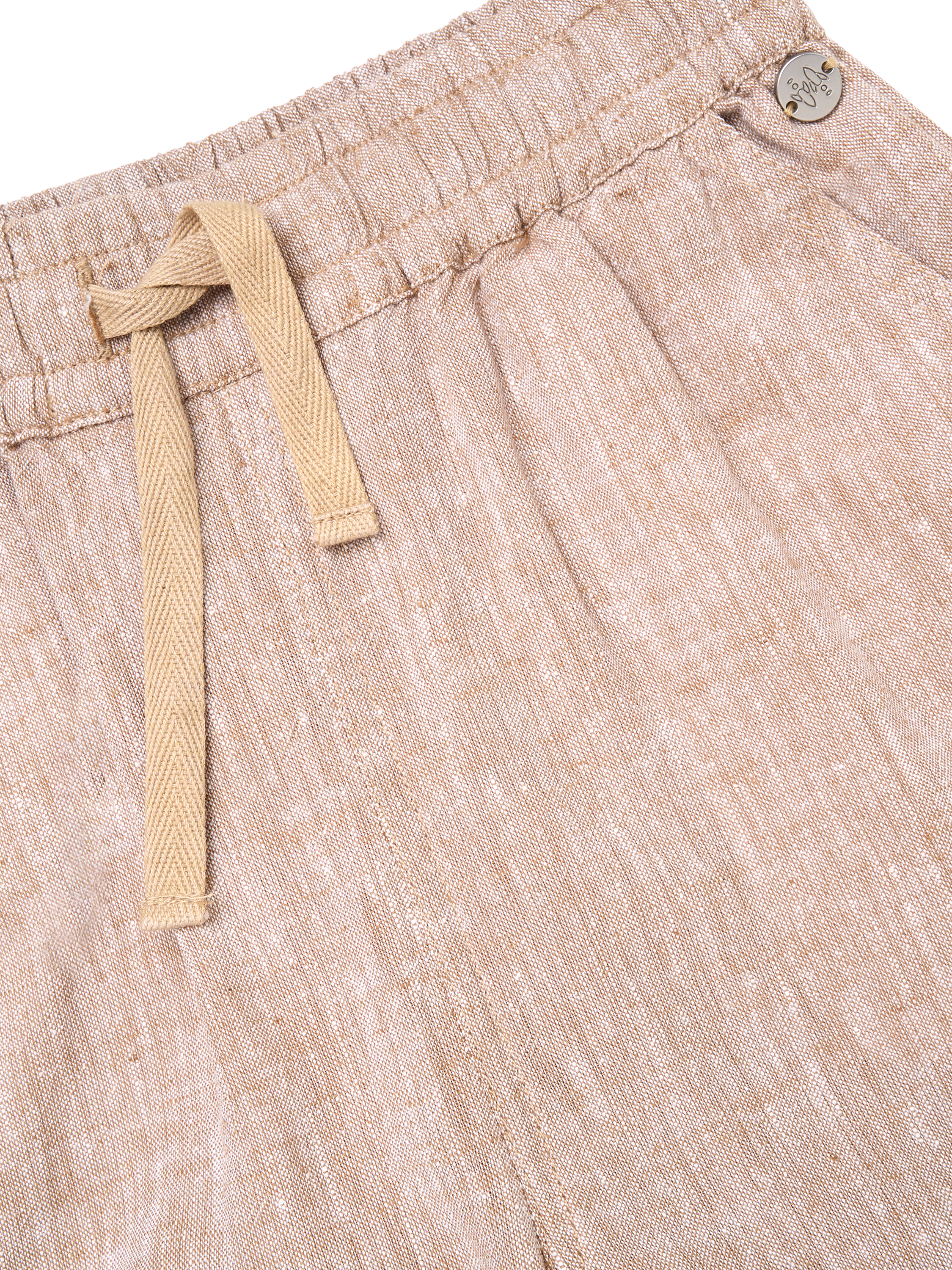 Product image 6 of 6, which shows Angel & Rocket Kids' Cotton Wide Leg Drawstring Trousers, Brown, 3 years