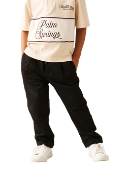 Angel & Rocket Kids' Alex Elasticated Tapered Trousers, Black, Black