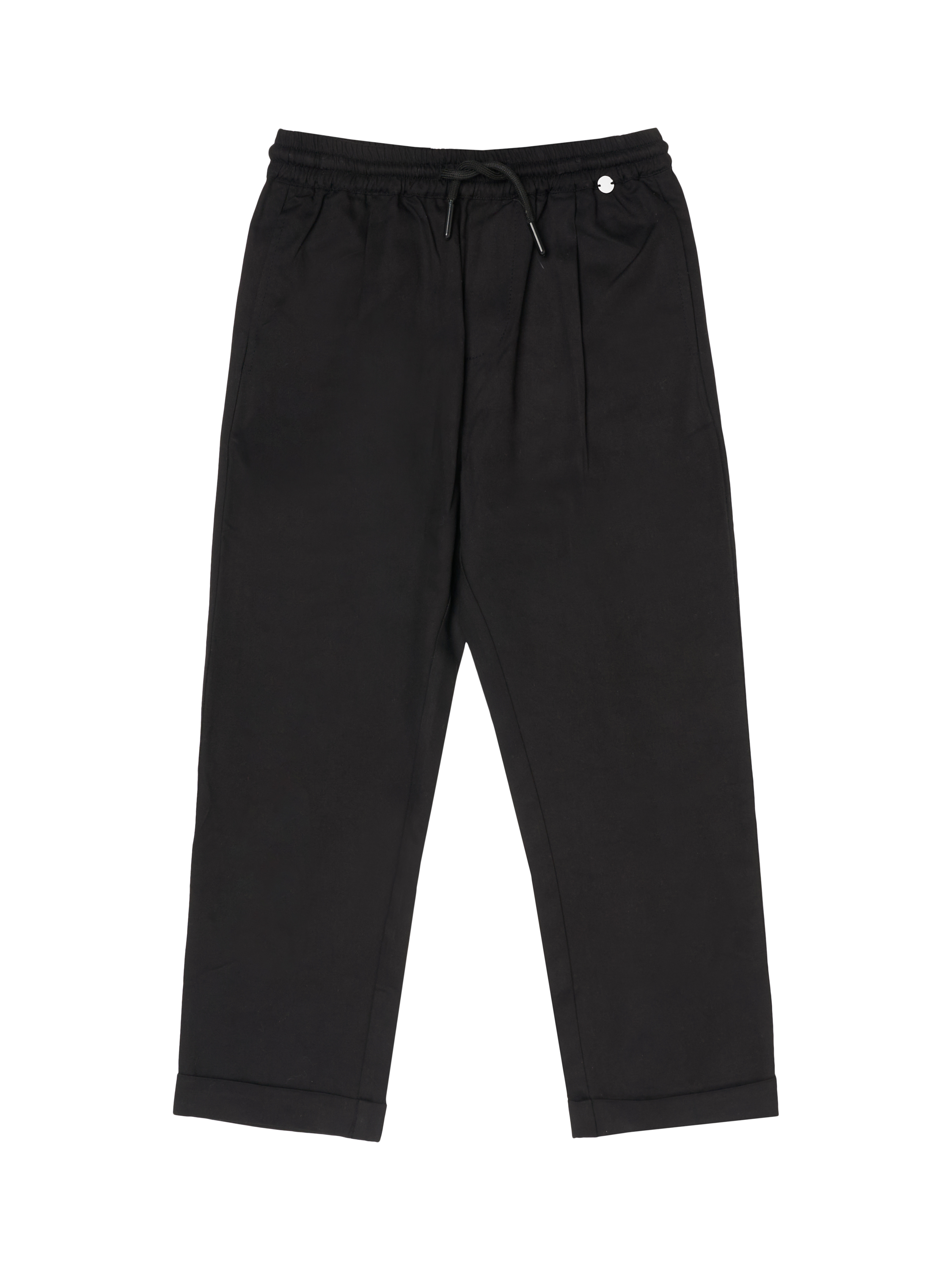 Product image 4 of 6, which shows Angel & Rocket Kids' Alex Elasticated Tapered Trousers, Black, 2 years