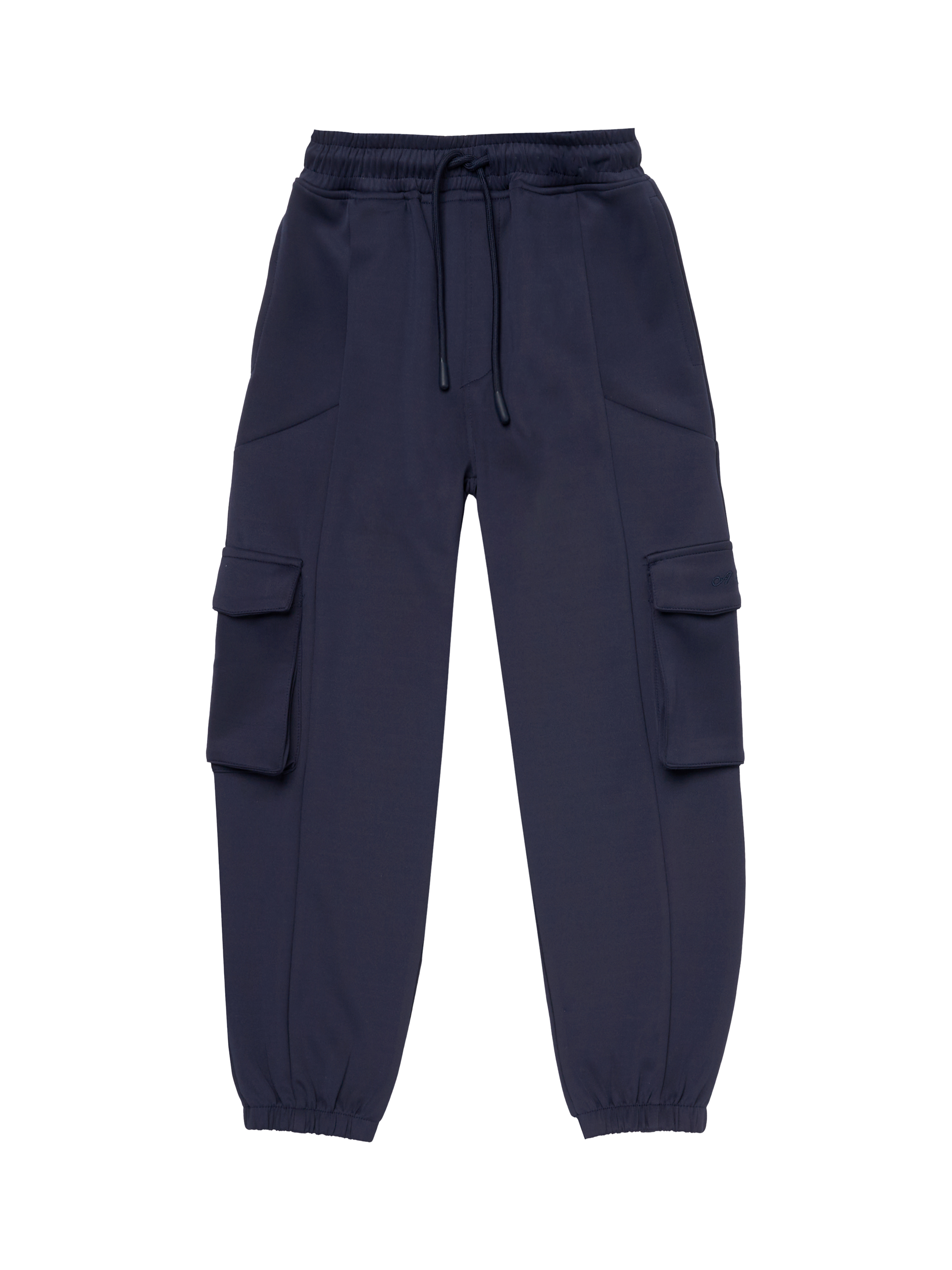 Product image 5 of 7, which shows Angel & Rocket Kids' Panelled Drawstring Joggers, Navy, 3 years