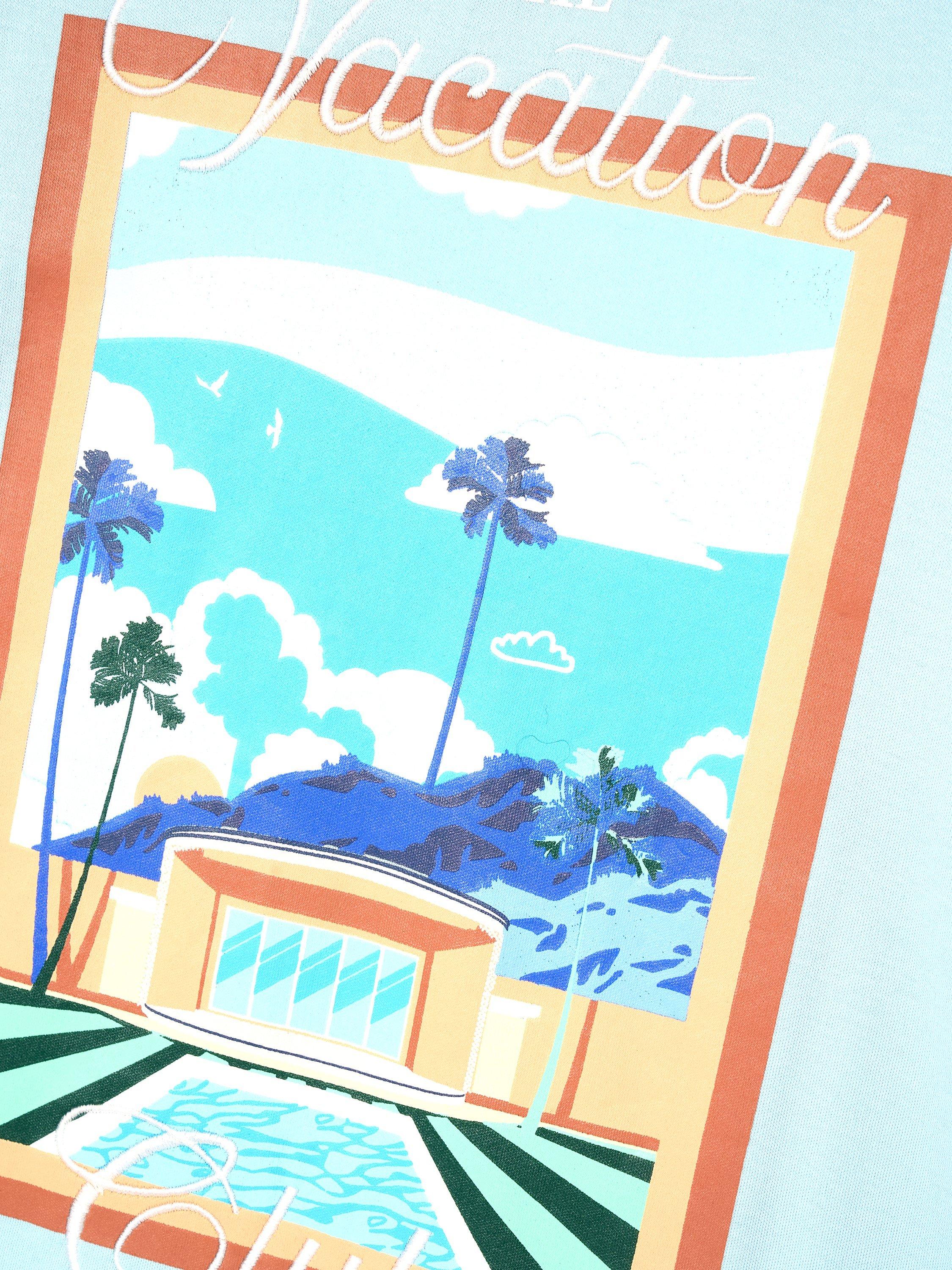 Product image 8 of 8, which shows Angel & Rocket Kids' Postcard Scene T-Shirt, Blue, 3-4 years