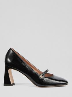 L.K.Bennett Cissy Crinkled Patent Leather Court Shoes, Black, Black
