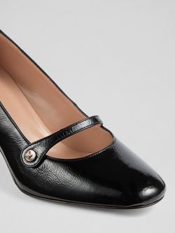 L.K.Bennett Cissy Crinkled Patent Leather Court Shoes, Black - view 2, Black