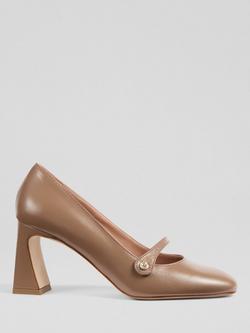 L.K.Bennett Cissy Crinkled Leather Court Shoes, Mocha, Mocha