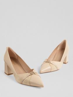 L.K.Bennett Heather Suede & Leather Court Shoes, Buttercream - view 2, Buttercream