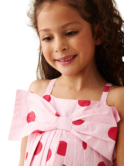 Angel & Rocket Kids' Sleeveless Polka Dot Statement Bow Dress, Pink - view 2, Pink
