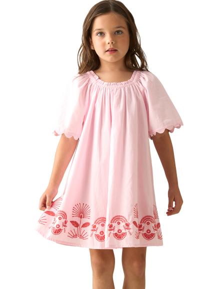 Angel & Rocket Kids' Corsage Swing Dress, Pink, Pink