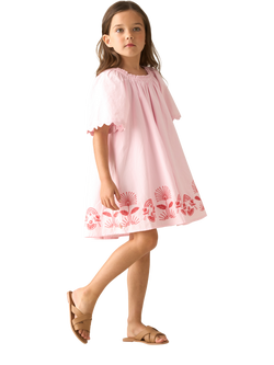 Angel & Rocket Kids' Corsage Swing Dress, Pink - view 2, Pink