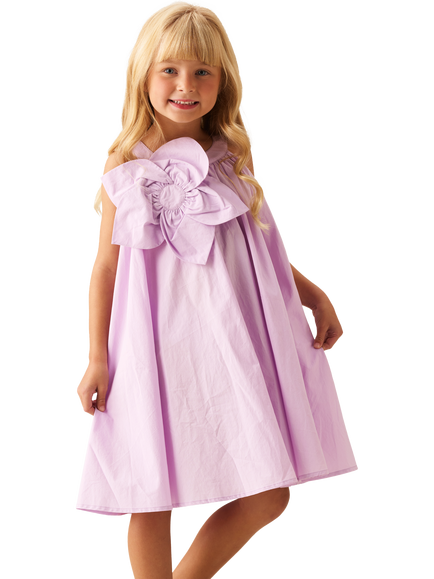 Angel & Rocket Kids' Corsage Swing Dress, Purple, Purple