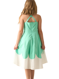 Angel & Rocket Kids' Cotton Sleeveless Scallop Dress, Green - view 2, Green