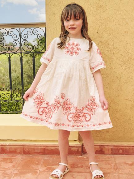 Angel & Rocket Kids' Reyna Embroidered Swing Dress, White - view 2, White
