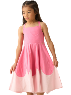 Angel & Rocket Kids' Cotton Sleeveless Scallop Dress, Pink - view 2, Pink