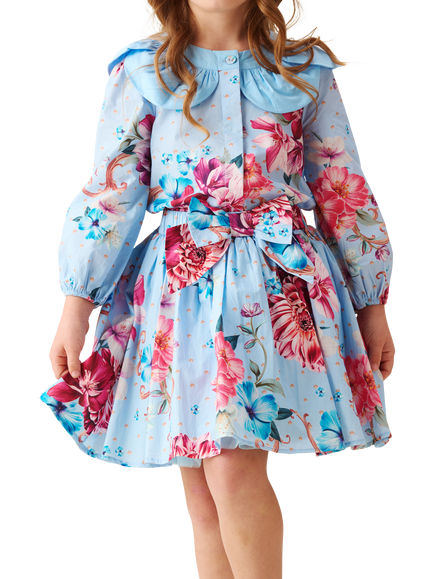 Angel & Rocket Kids' Floral Print Bow Skirt, Multi, Multi