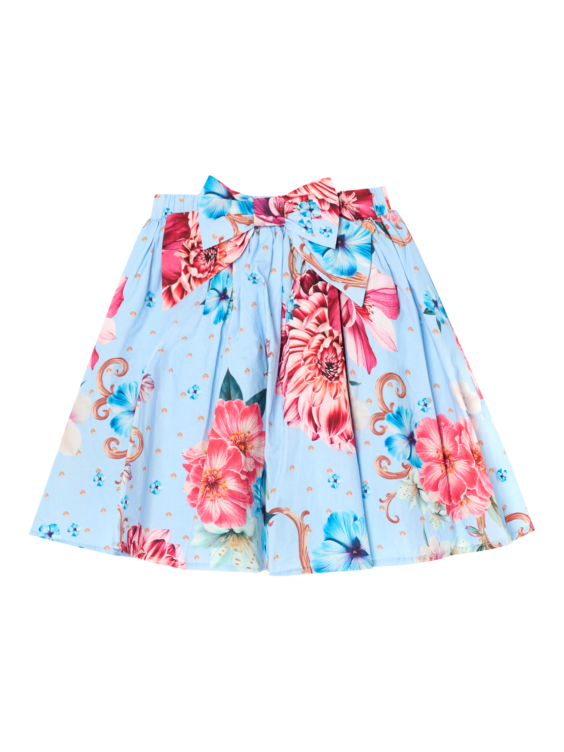 Product image 6 of 8, which shows Angel & Rocket Kids' Floral Print Bow Skirt, Multi, 2 years