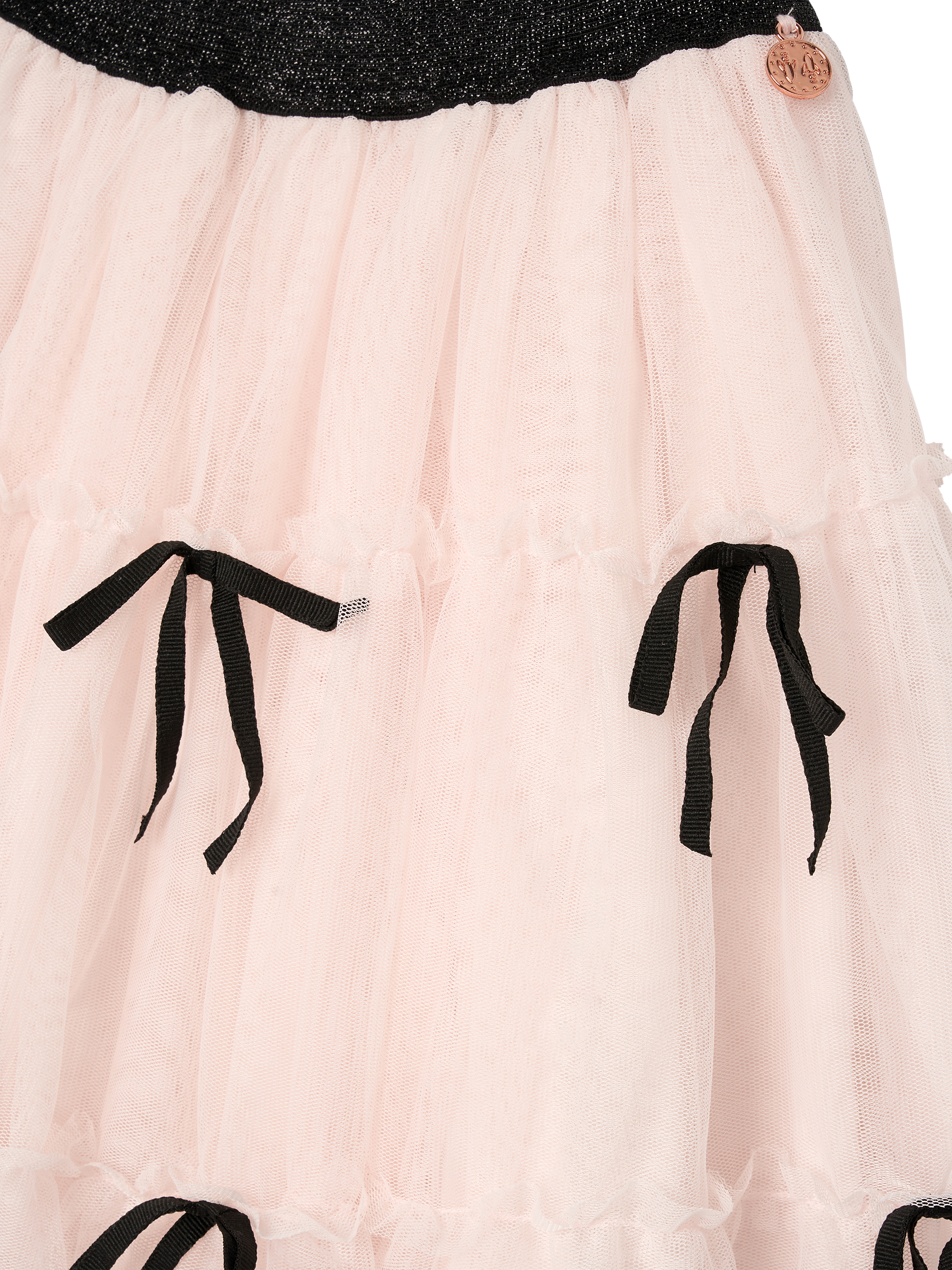 Product image 7 of 7, which shows Angel & Rocket Kids' Mesh Mini Bow Skirt, Pink/Black, 3 years
